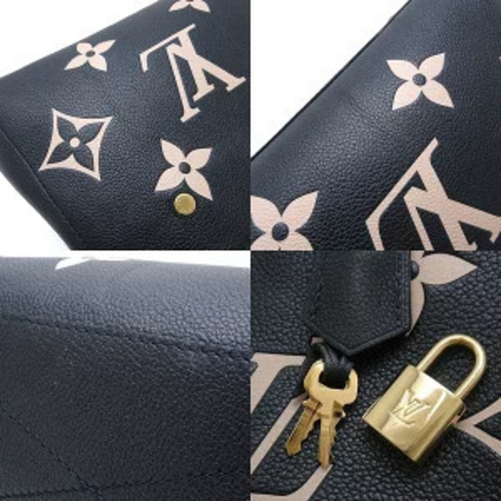 Louis Vuitton Montaigne Black Monogram Empreinte Beige Bag Noir - Picture 4 of 9